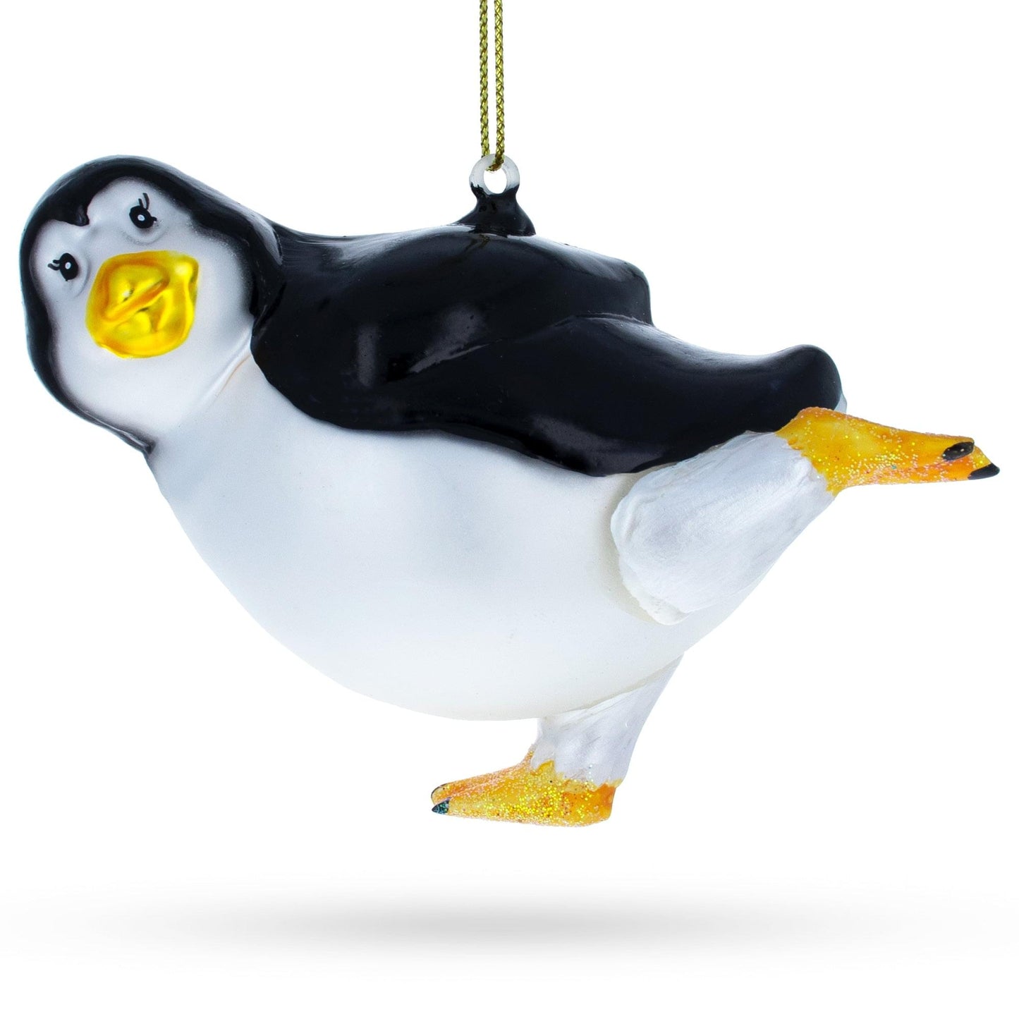 Penguin Dancer Glass Christmas Ornament