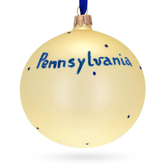 Pennsylvania State, USA Glass Ball Christmas Ornament 4 Inches