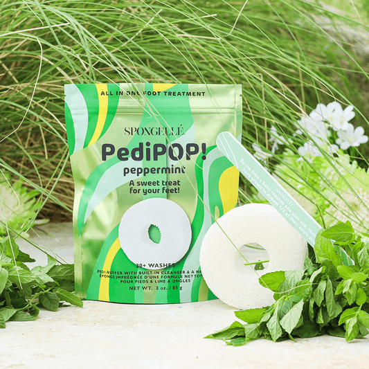 a bag of peppermint and a sprig of mint
