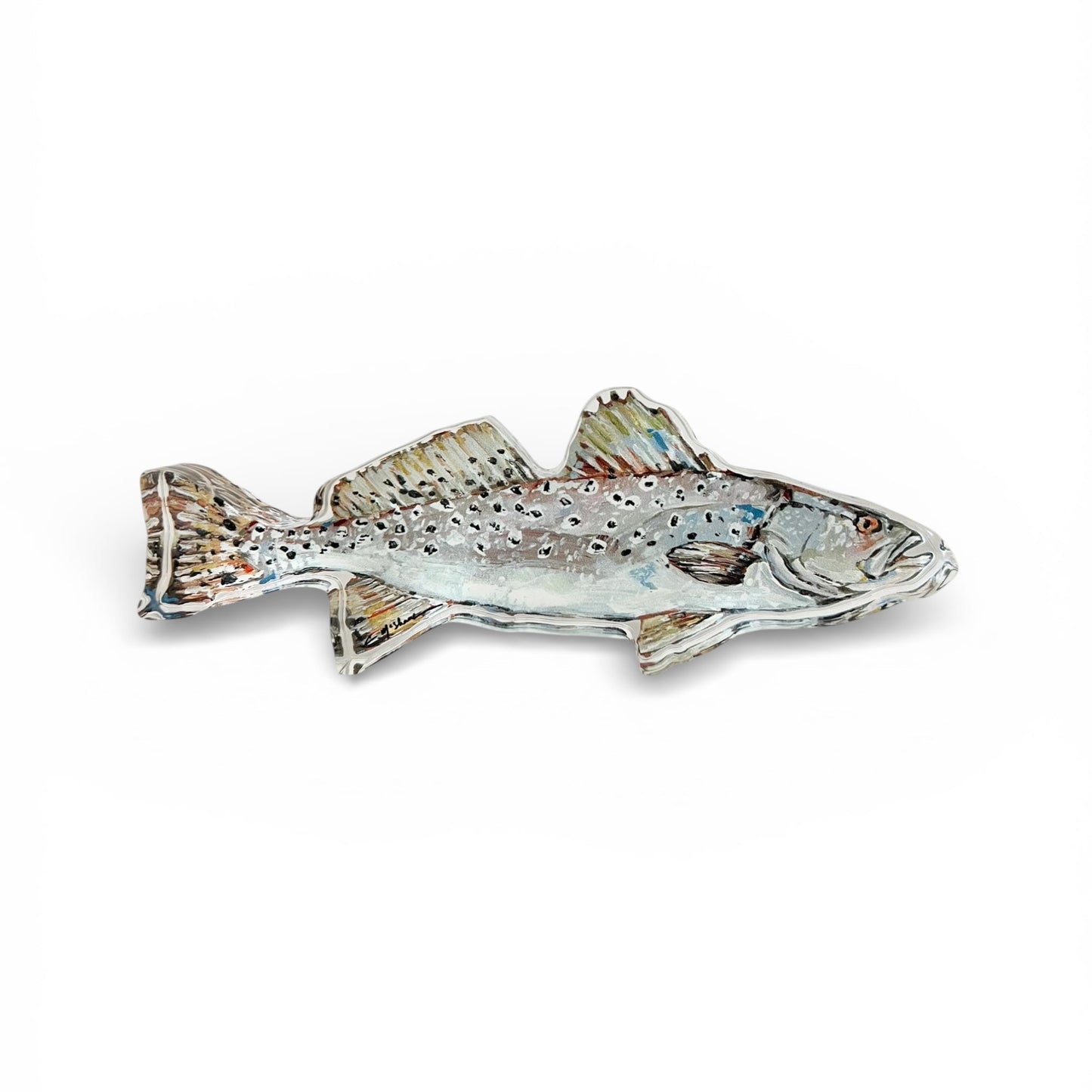 Speckled Sea Trout Fish Acrylic Tabletop Art