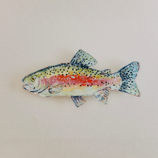 Chasing Rainbows Trout Fish Acrylic Wall Contour