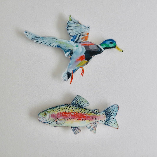 Chasing Rainbows Trout Fish Acrylic Wall Contour