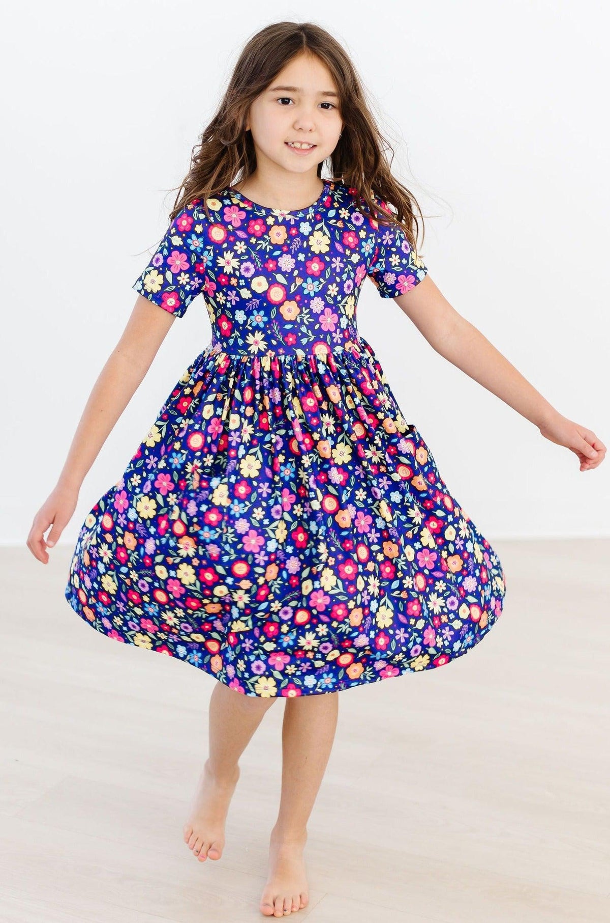 a girl in a dress
