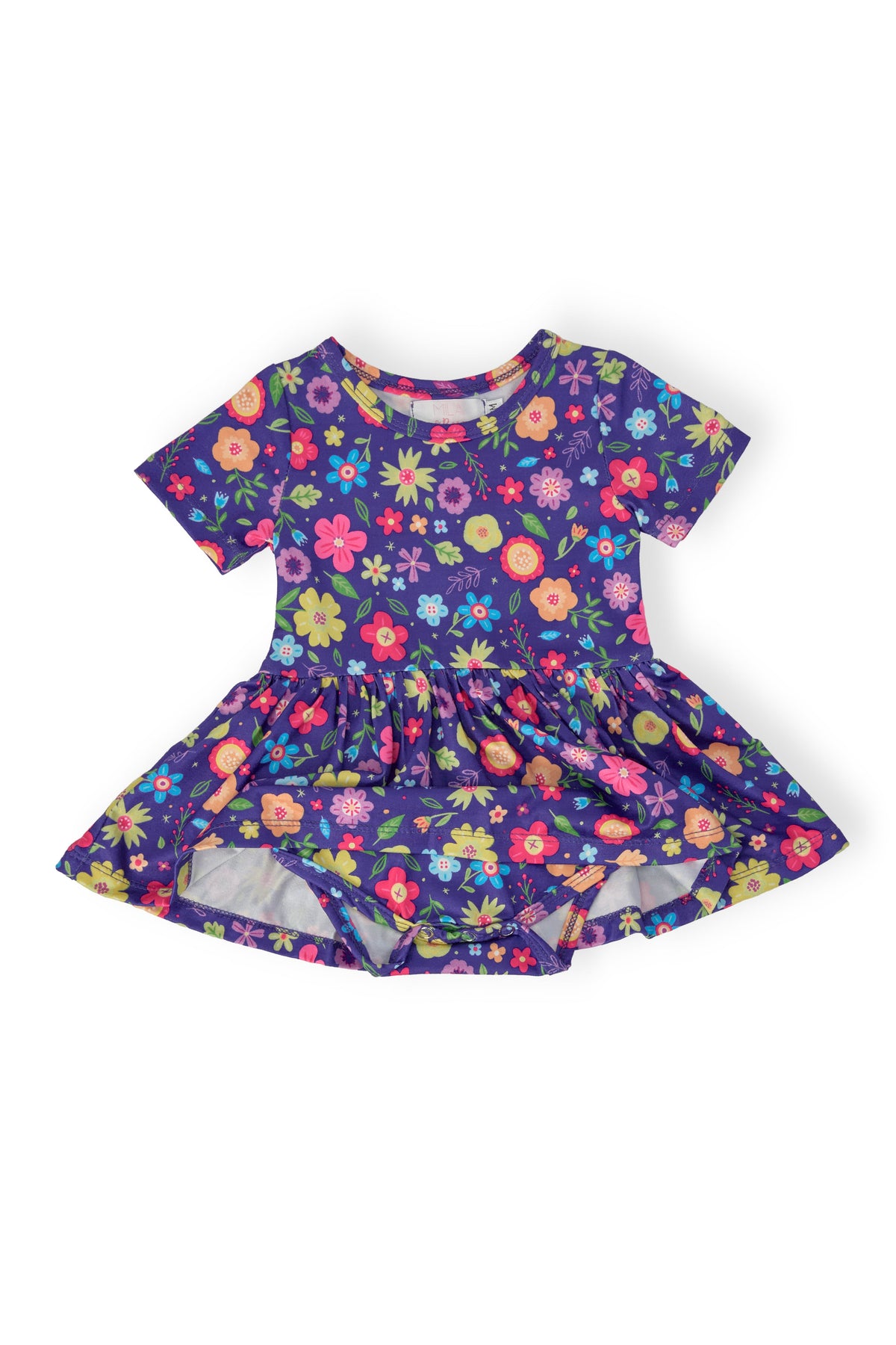 a purple dress with flowers on it