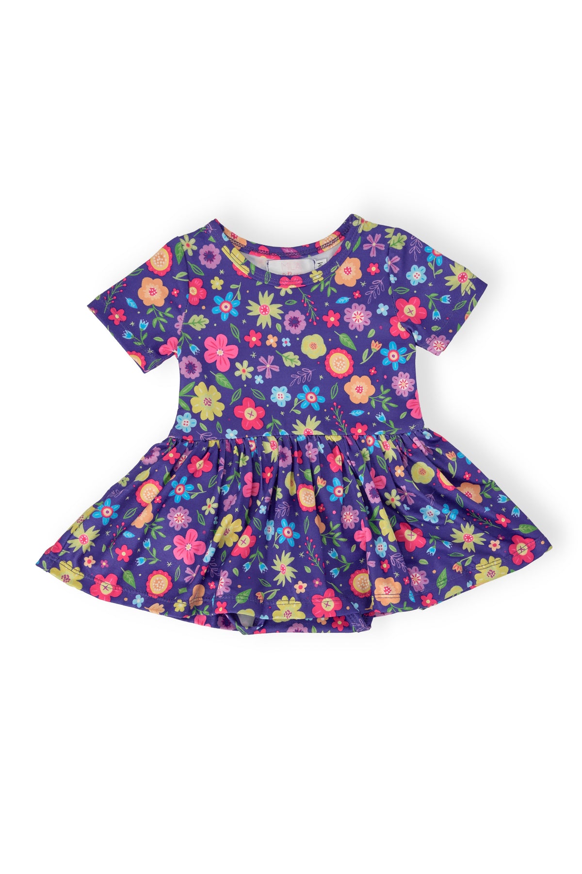 a purple dress with flowers on it