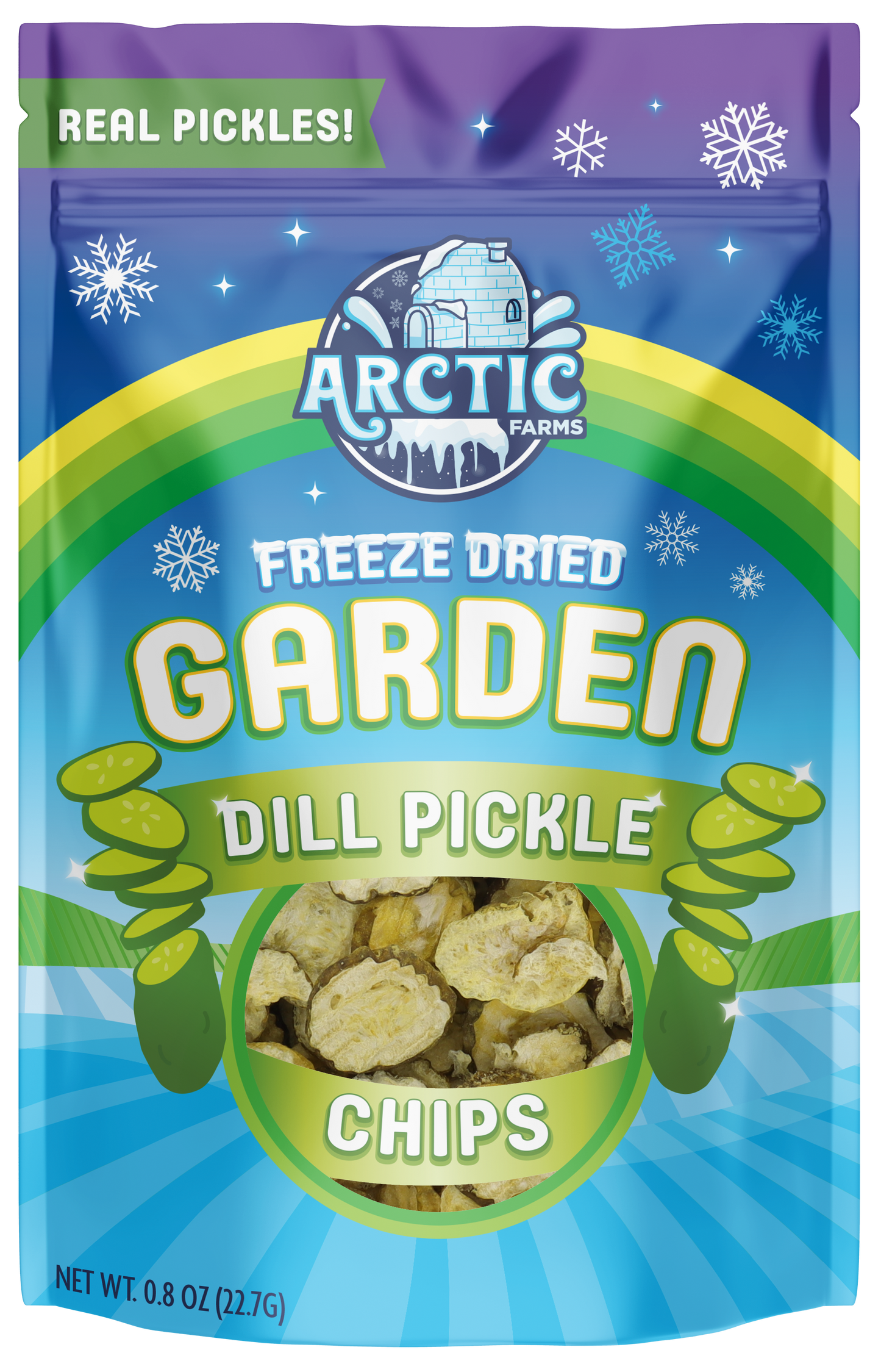 Freeze Dried Dill Pickle Chips (Less Salty)