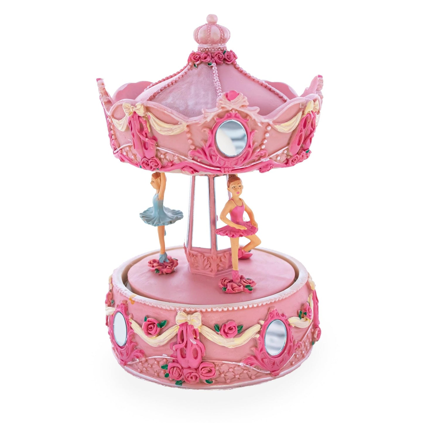 Pink Ballerina Carousel Rotating Musical Figurine