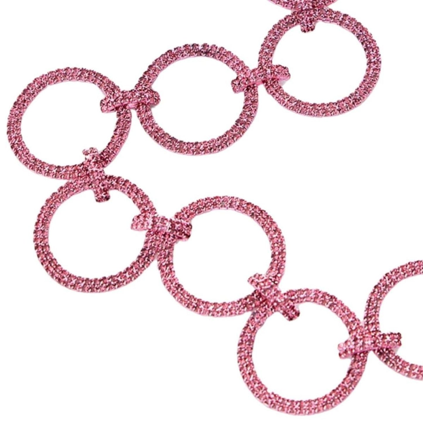 Pink Crystal Circle Christmas Garland, 36"
