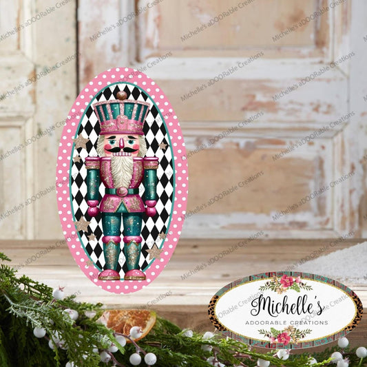 Pink Oval Nutcracker Sign