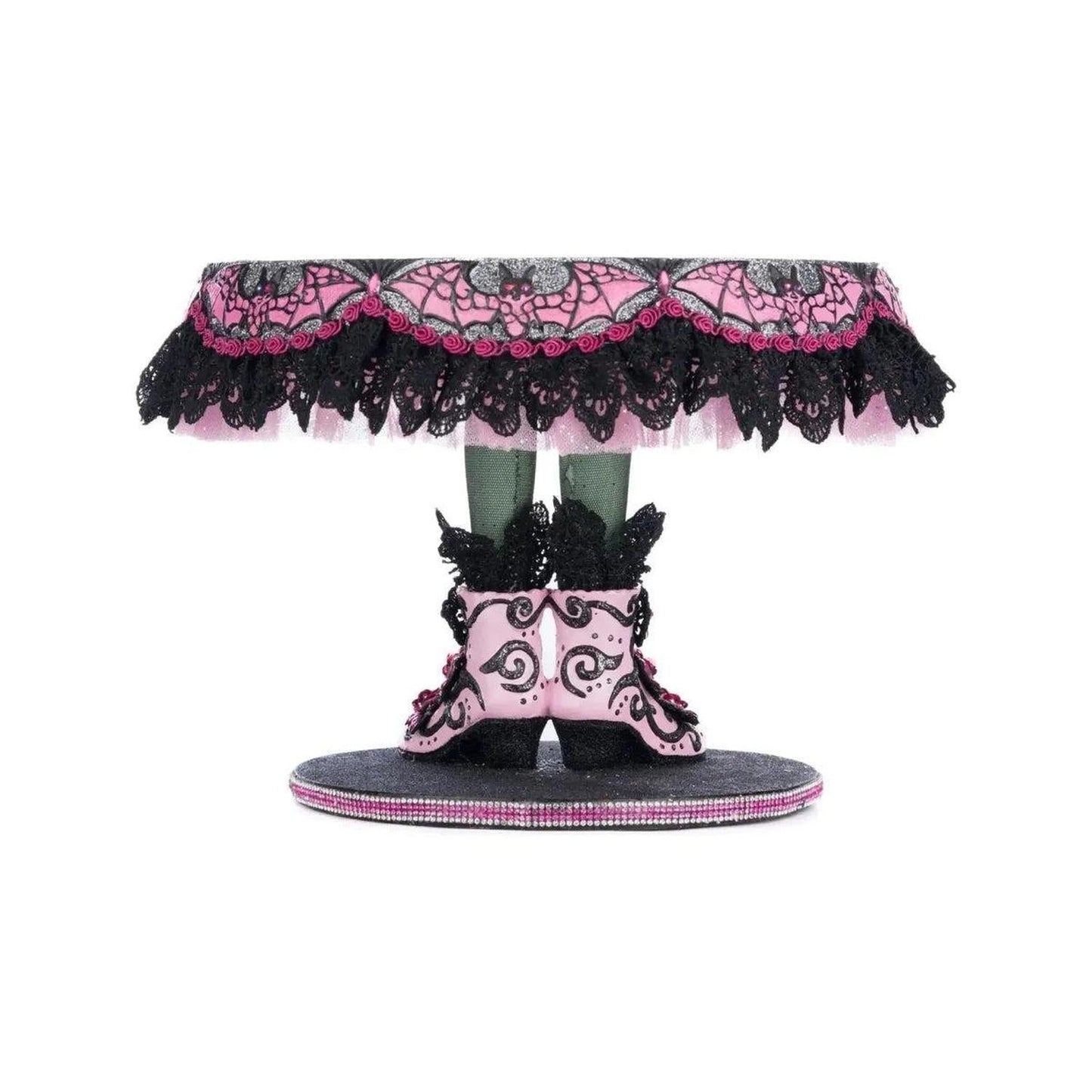 Pink Panic Possession Witch Boots Cake Plate