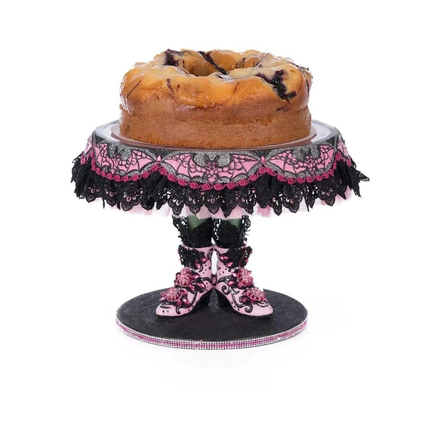 Pink Panic Possession Witch Boots Cake Plate