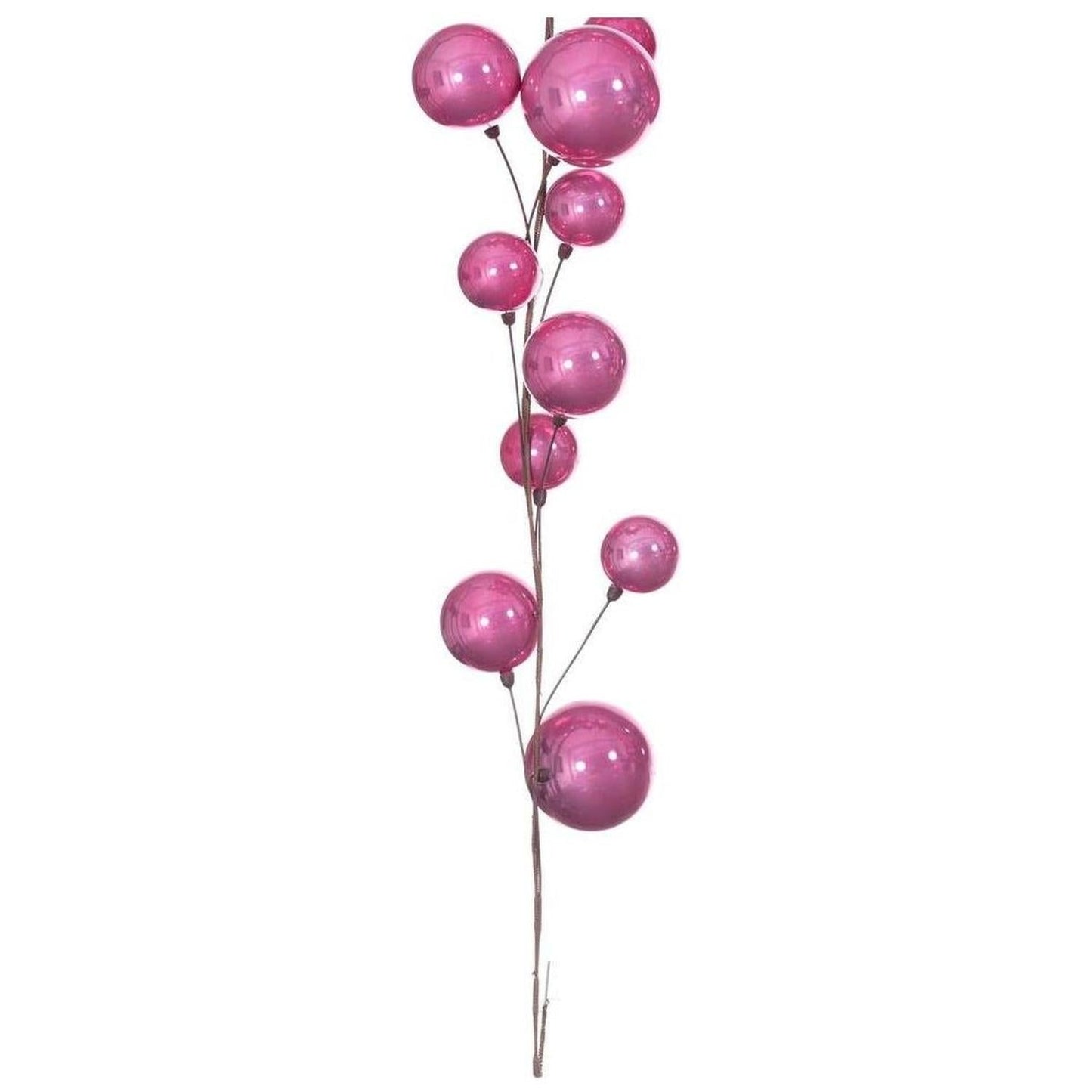Pink Pearl Assorted Finish Branch Ball Ornament Garland