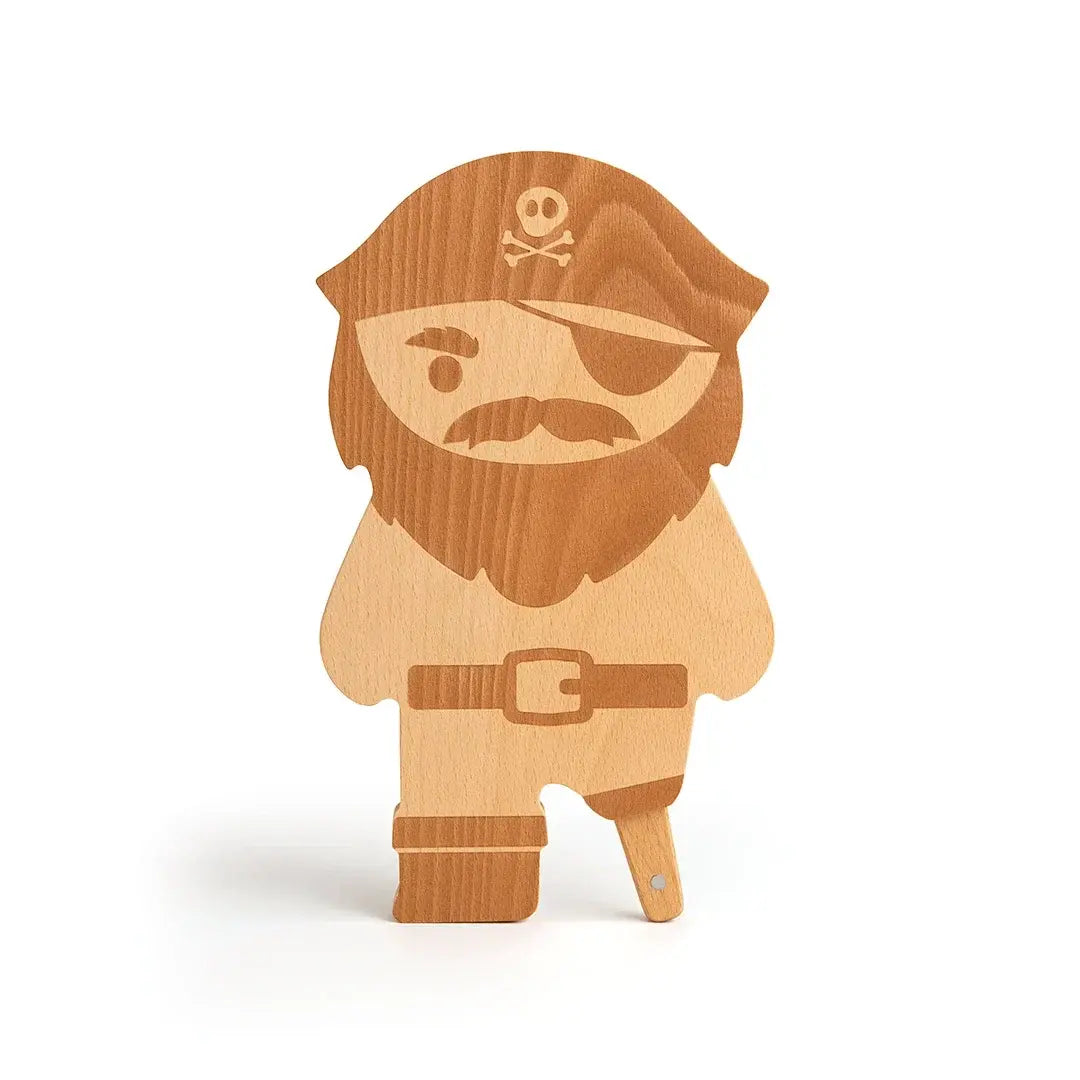 a wooden figure of a pirate