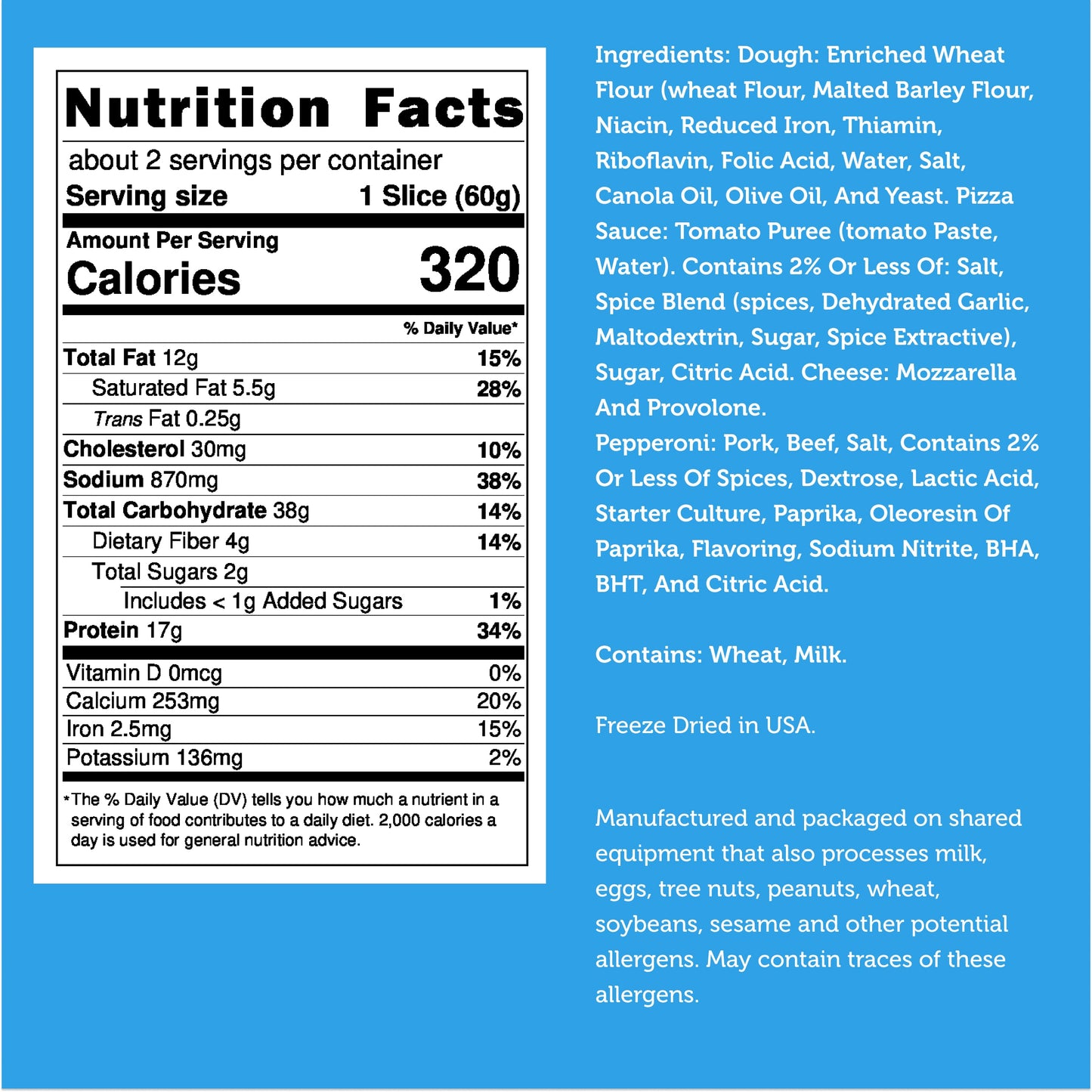 Freeze Dried Cheese Pizza Snack