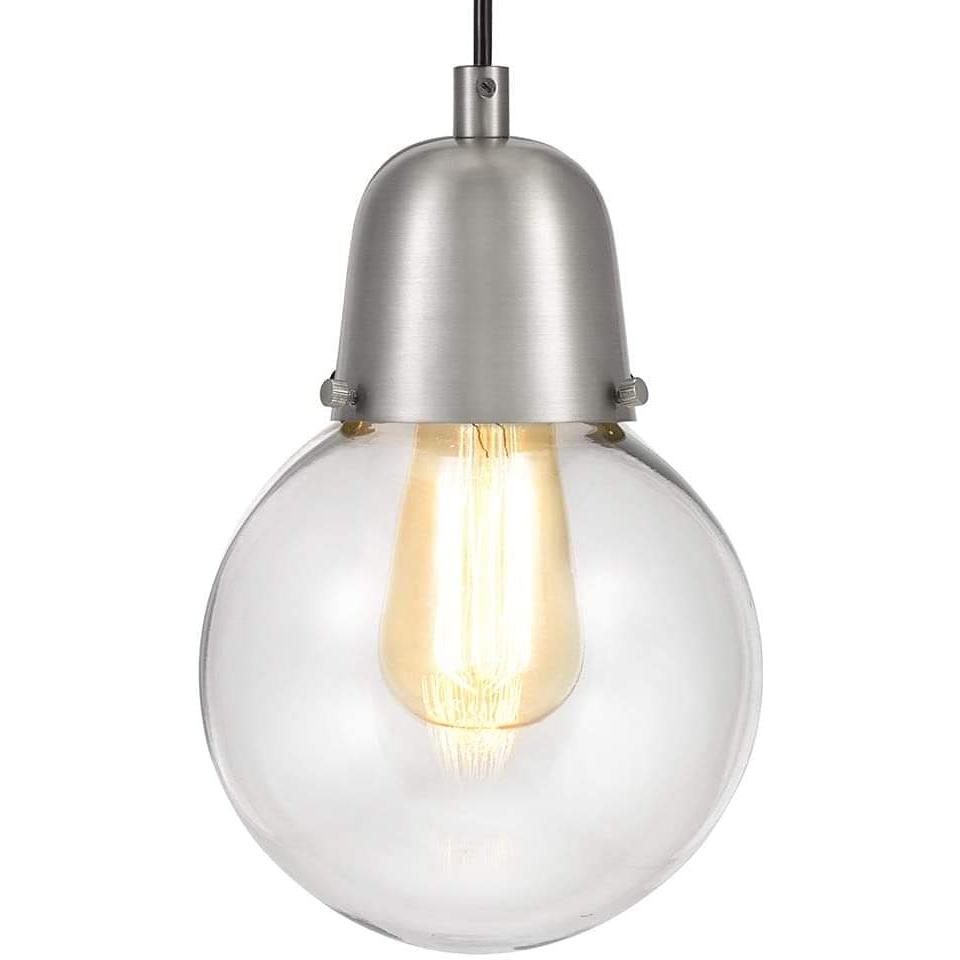 Plug-In Hanging LED Pendant Brushed Nickel Finish