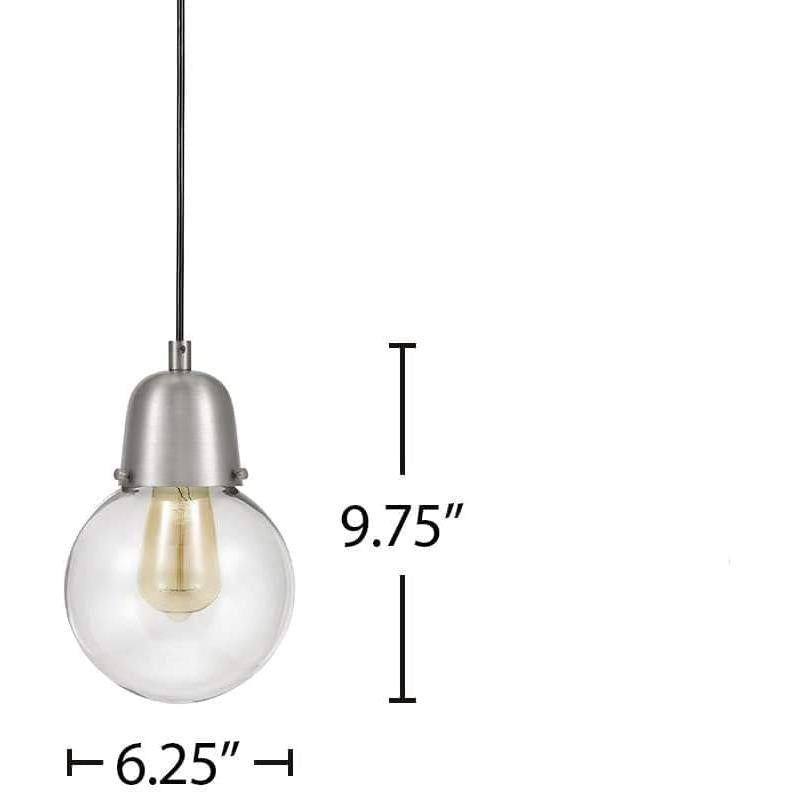 Plug-In Hanging LED Pendant Brushed Nickel Finish