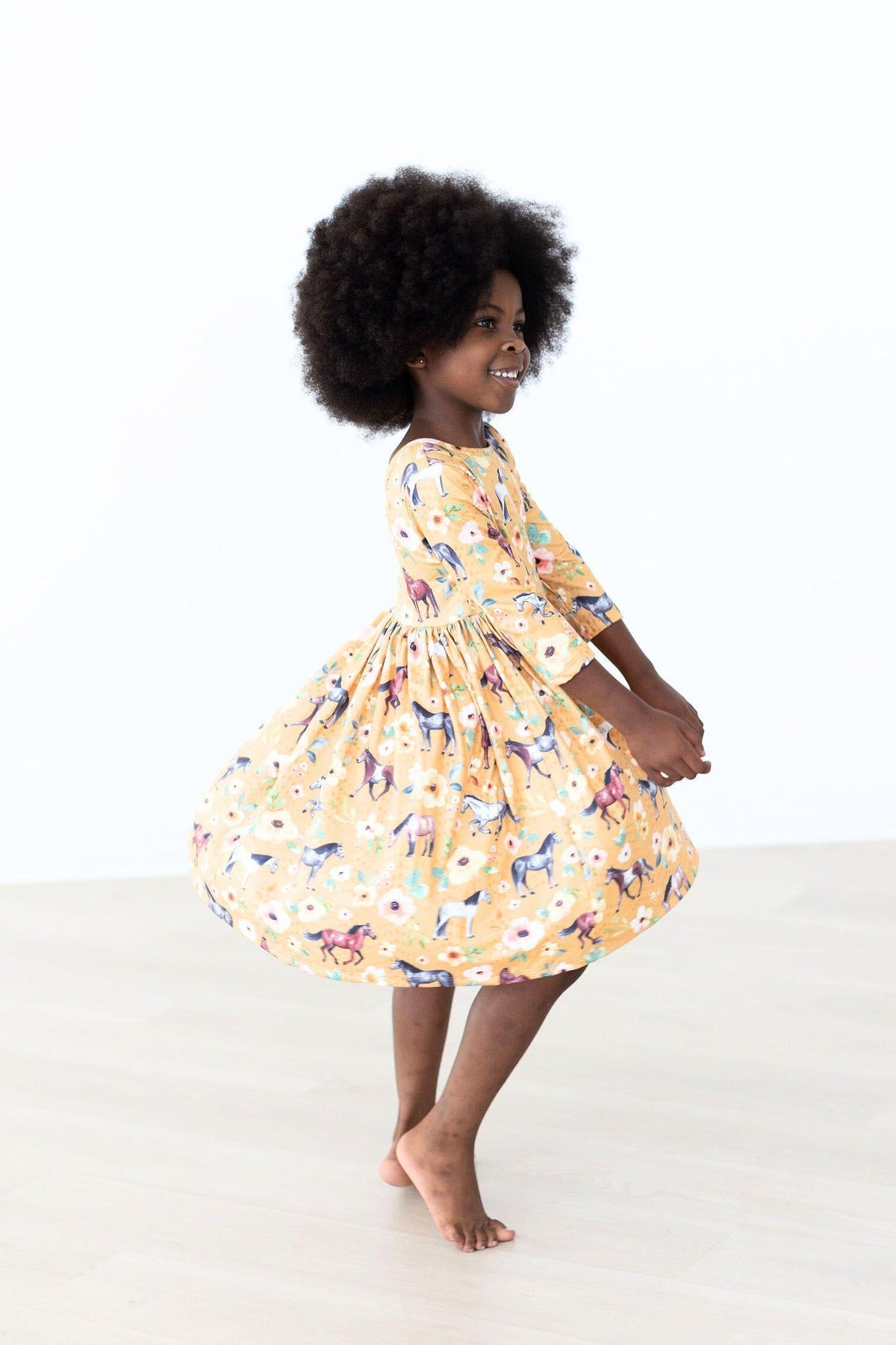 a girl in a dress