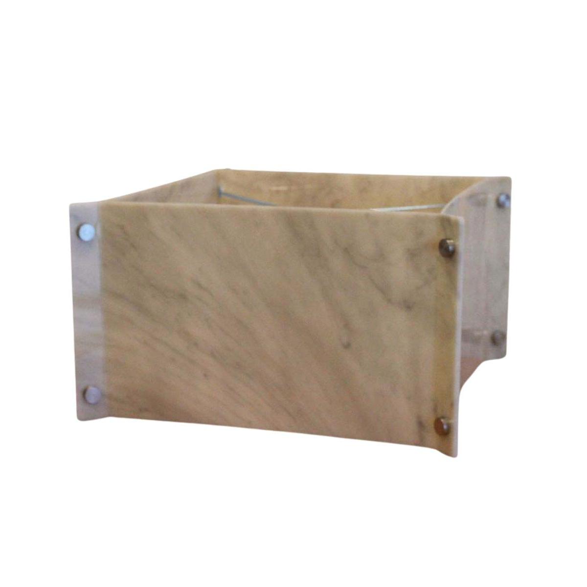 Pop Steady 15x15x9 Faux Marbled Alabaster Shallow Drum Square Lampshade
