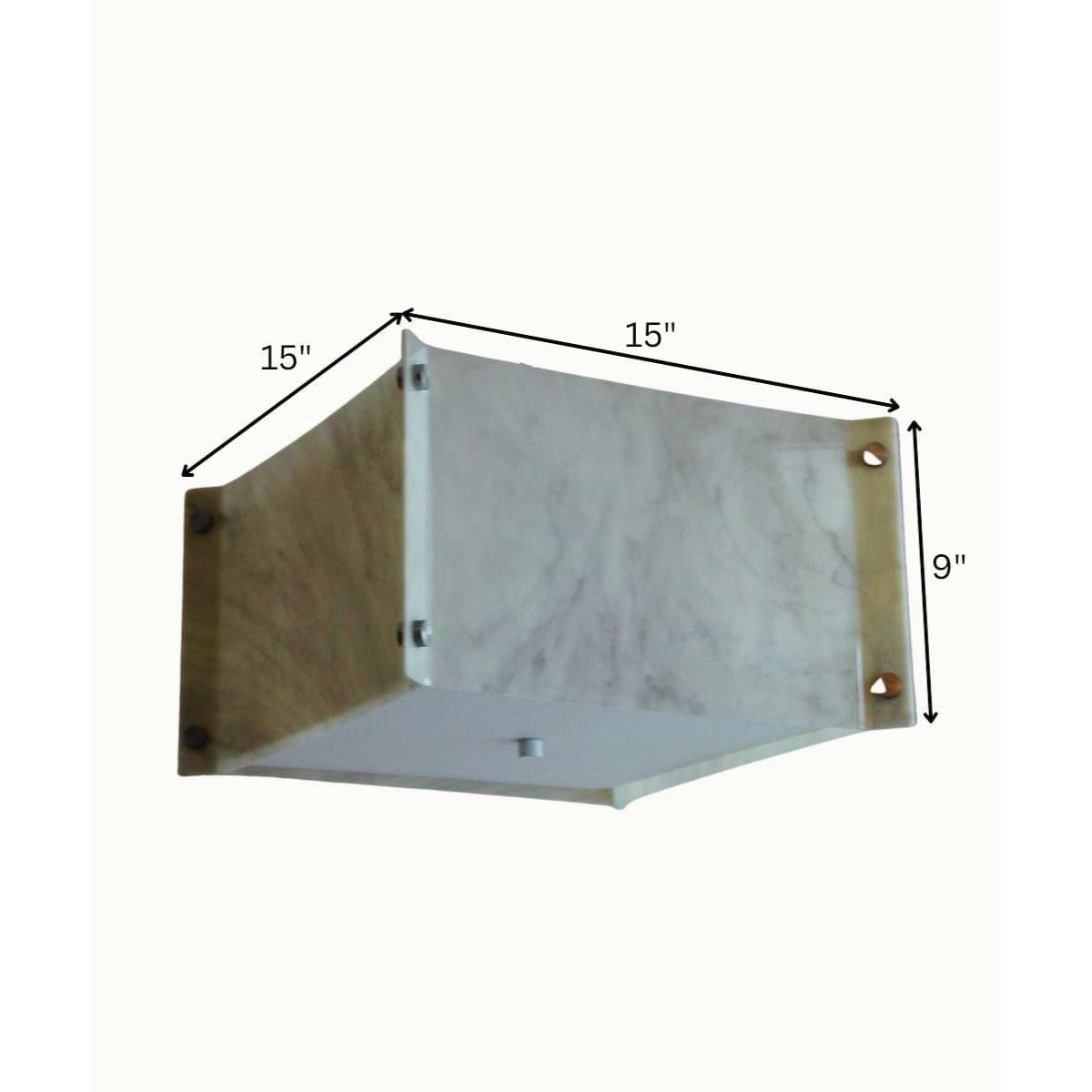 Pop Steady Flush Mount Conversion Kit 16"w Faux Marbled Alabaster Shade