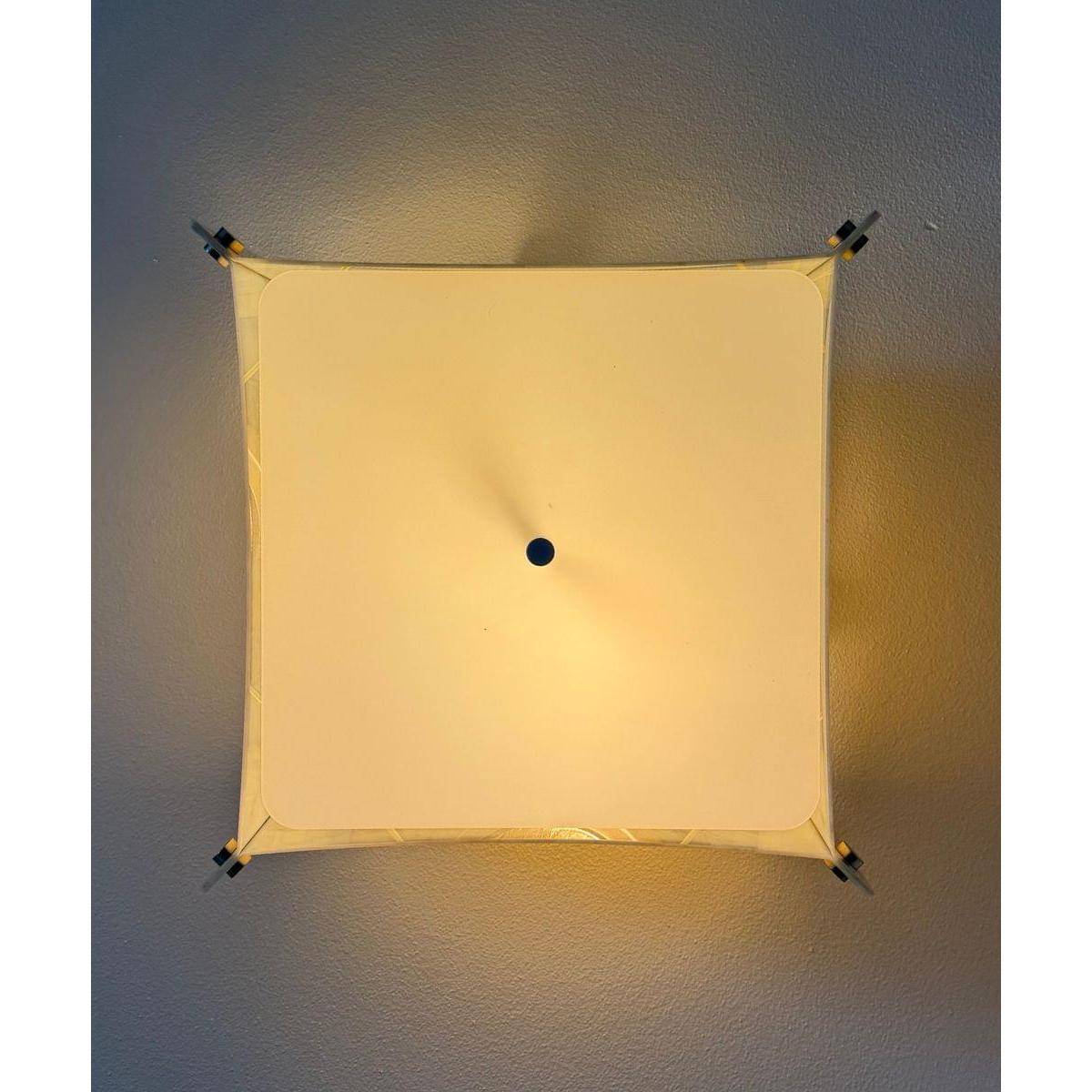 Pop Steady Flush Mount Conversion Kit 16"w Faux Marbled Alabaster Shade