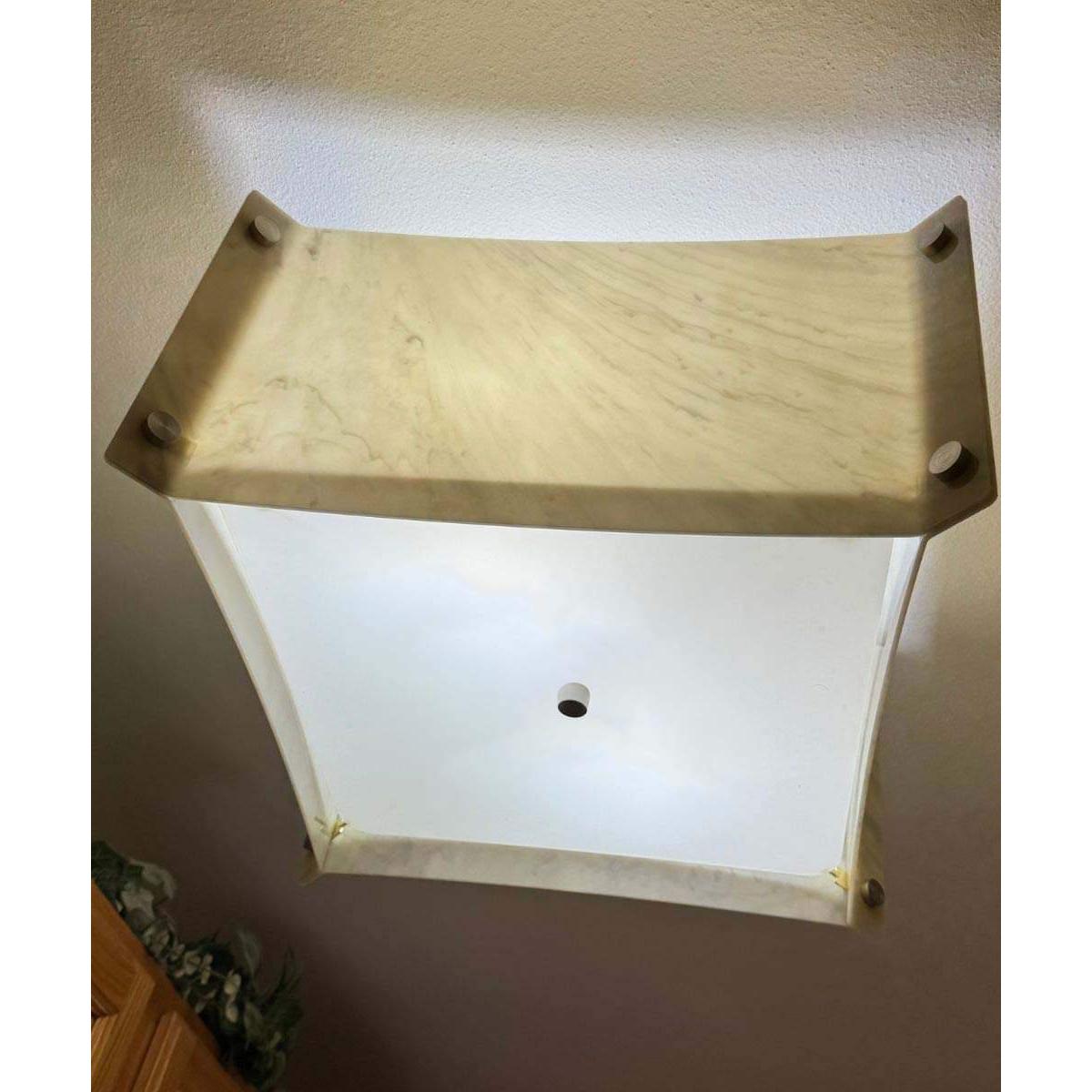 Pop Steady Flush Mount Conversion Kit 16"w Faux Marbled Alabaster Shade