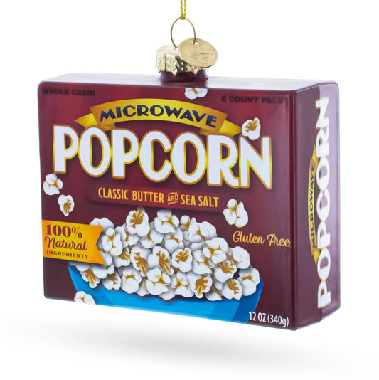 Popcorn Box Glass Christmas Ornament