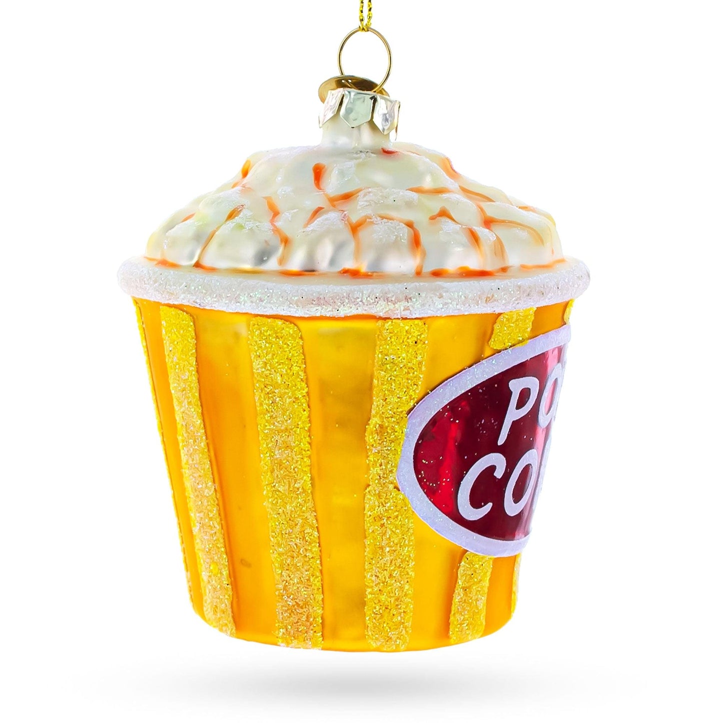 Popcorn Bucket Glass Christmas Ornament