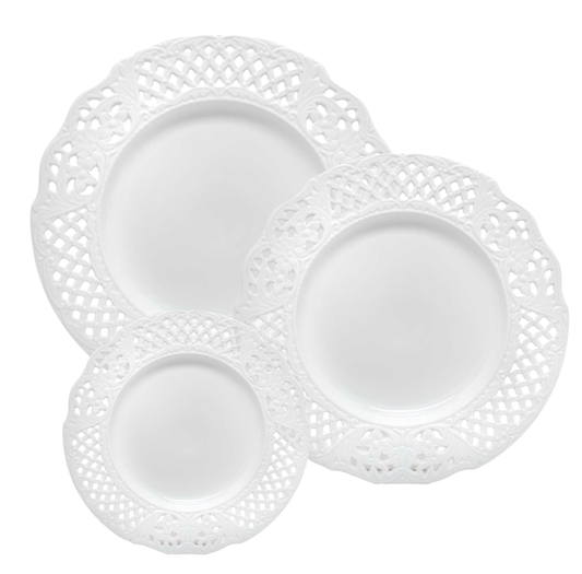 a group of white plates