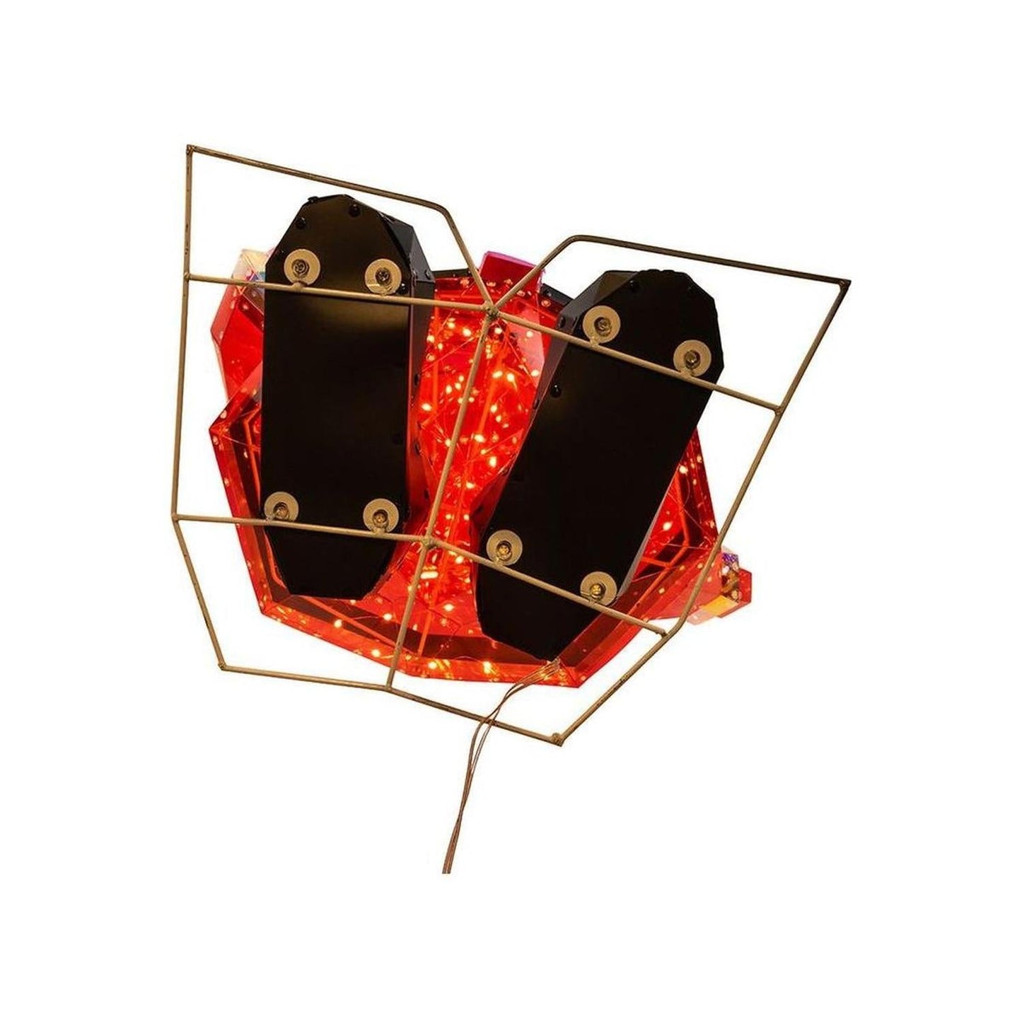 Pre-Lit Warm White LED Multifunction Holographic Santa