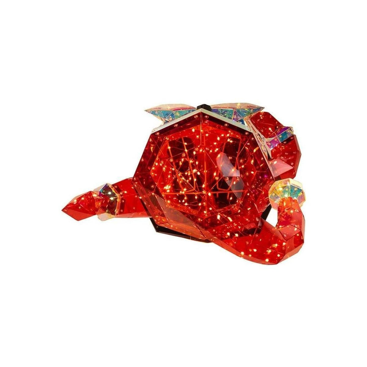Pre-Lit Warm White LED Multifunction Holographic Santa