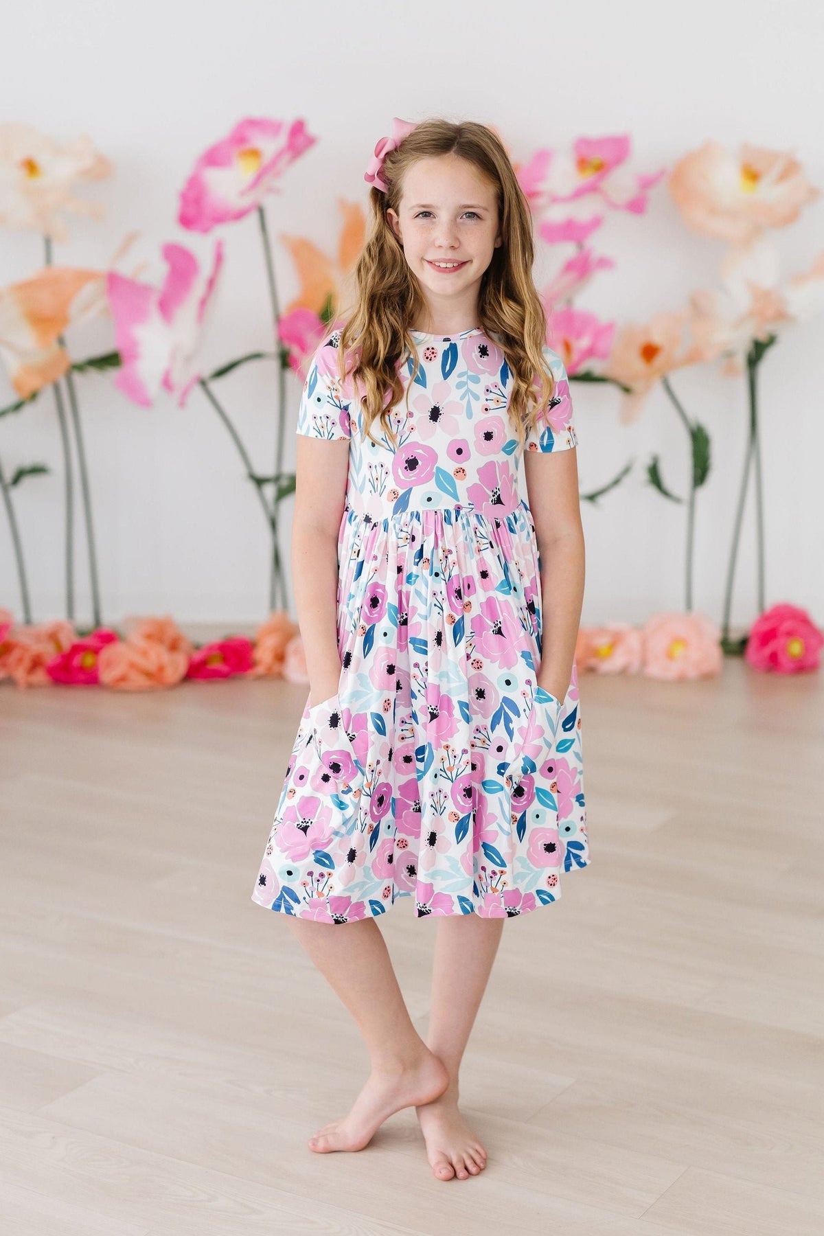 a girl in a dress