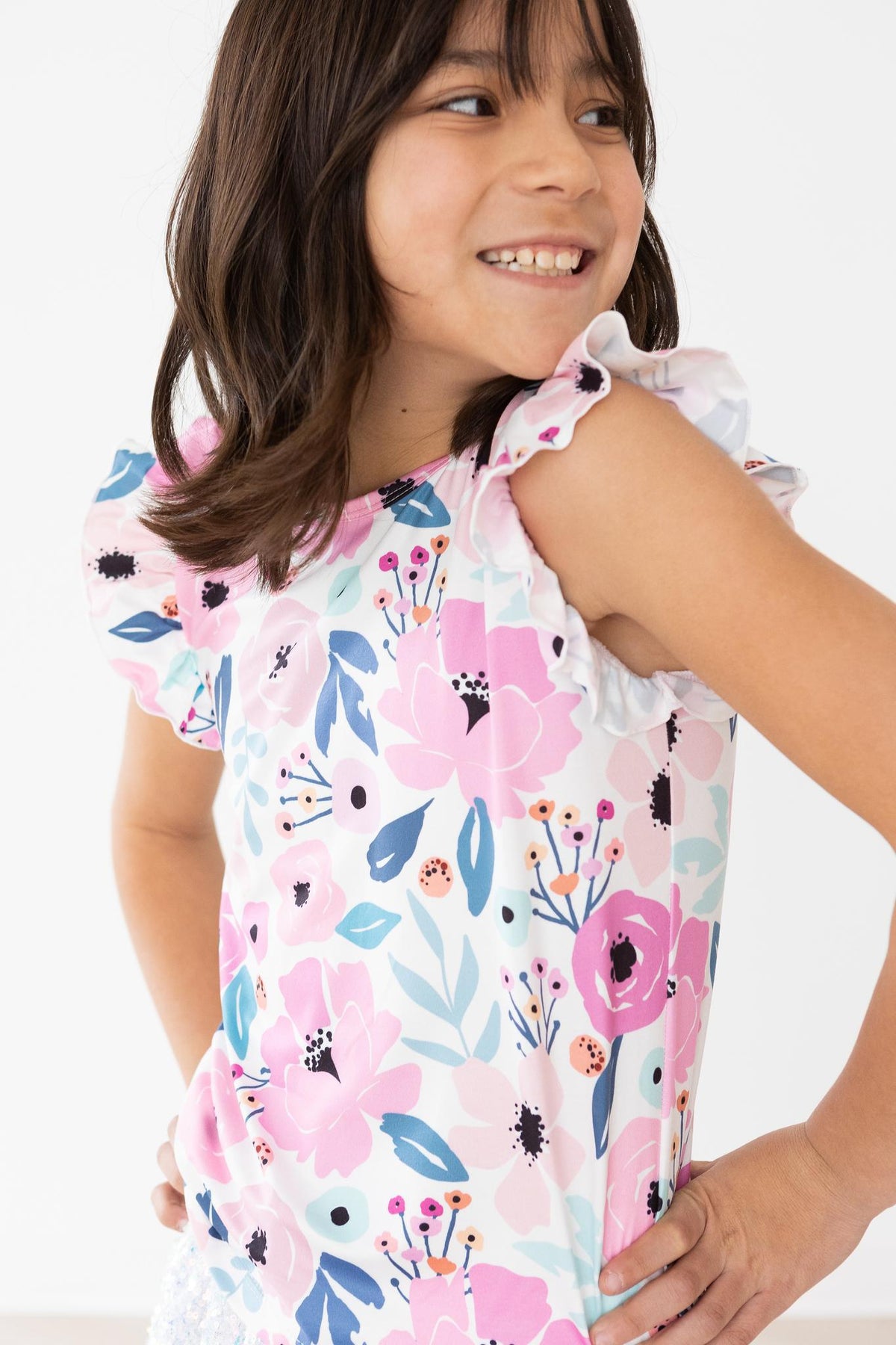 a girl in a dress