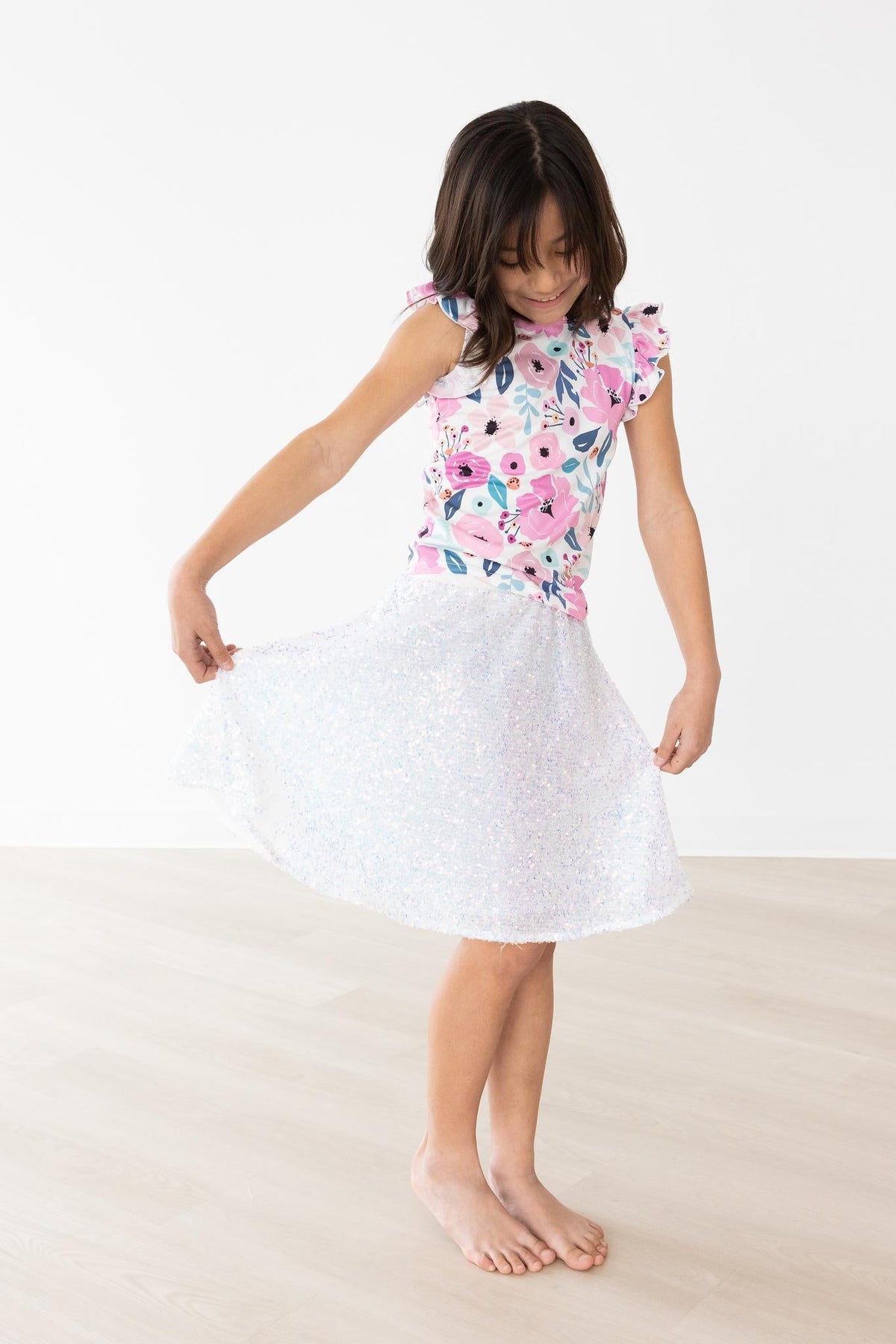 a girl in a white dress