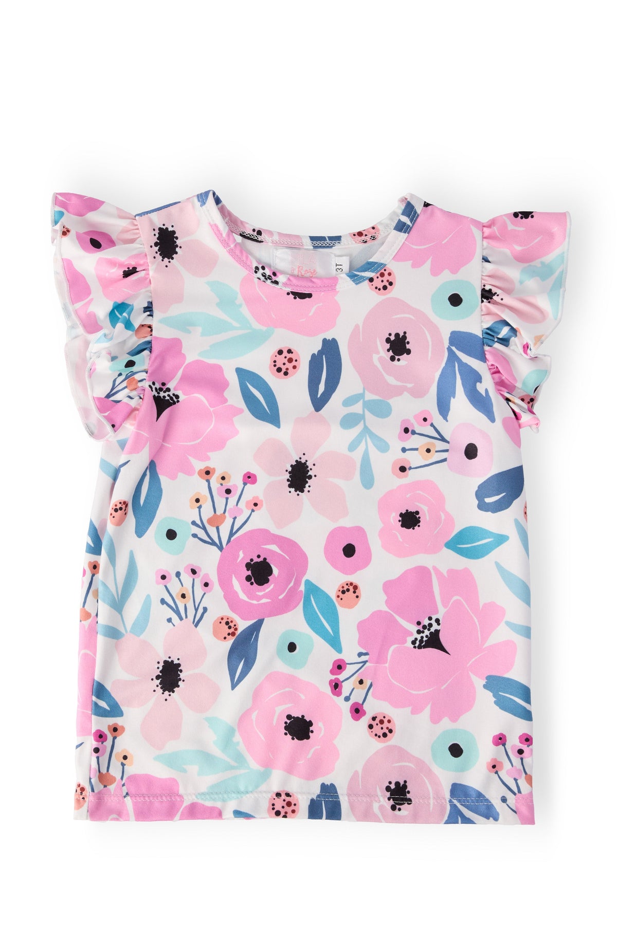 a pink and white shirt with flowers