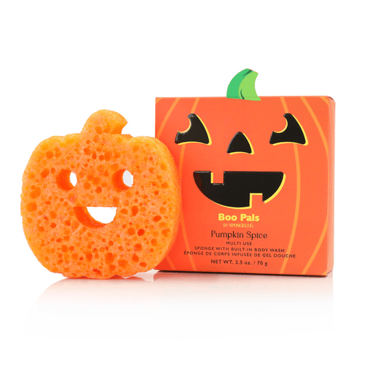 a pumpkin spice sponge next to a box