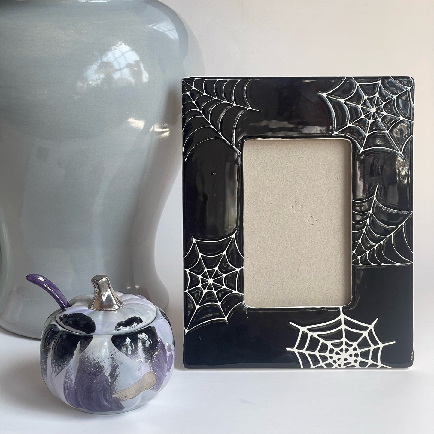 Pumpkin Sugar Pot, Spoon, and Creamer