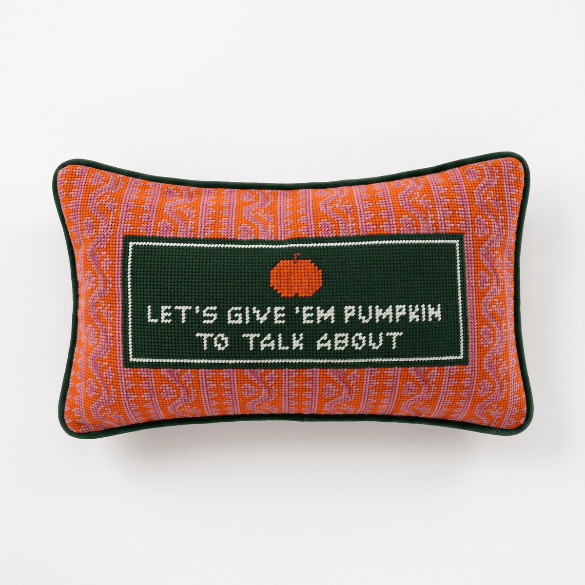 Pumpkin To Talk About Needlepoint Pillow