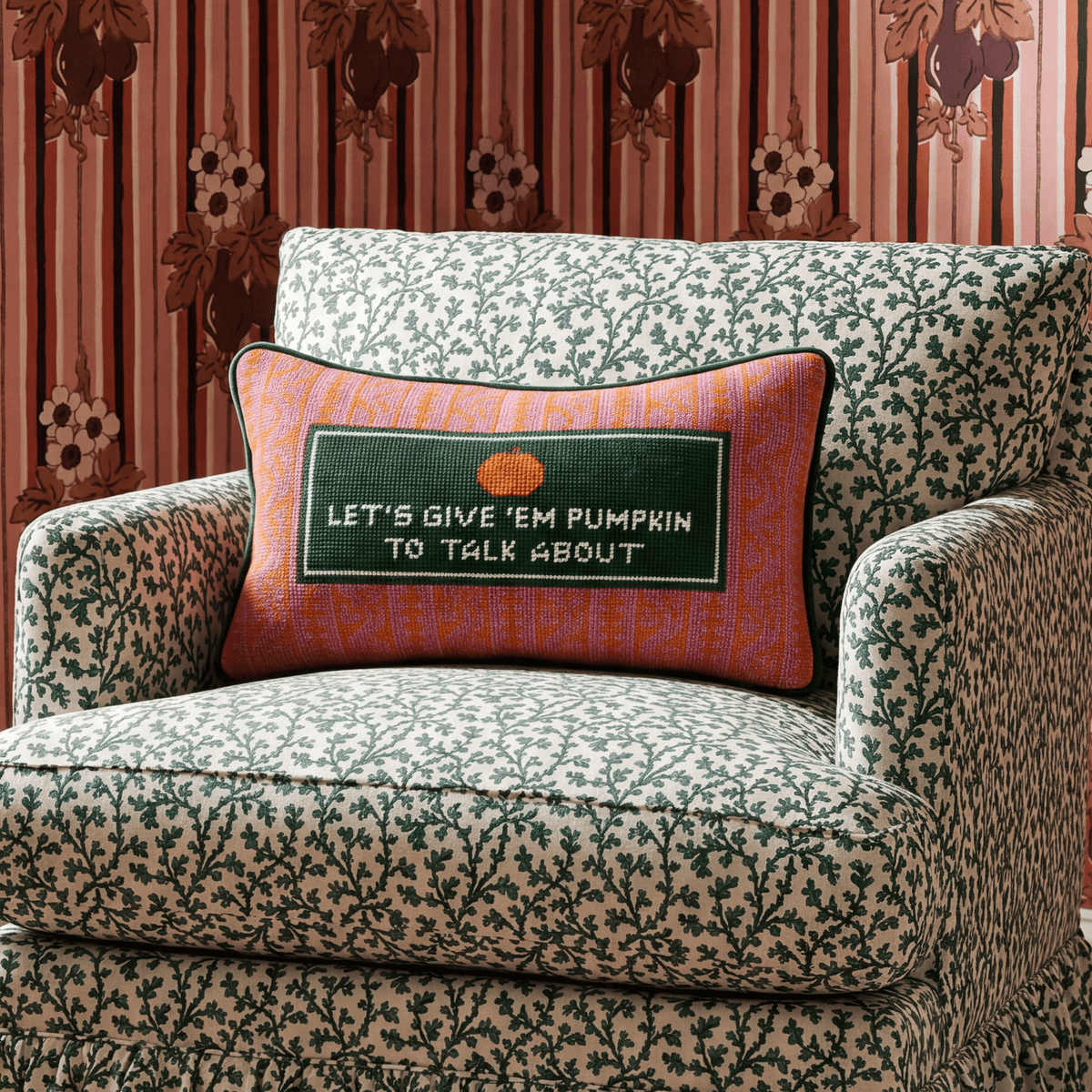 Pumpkin To Talk About Needlepoint Pillow
