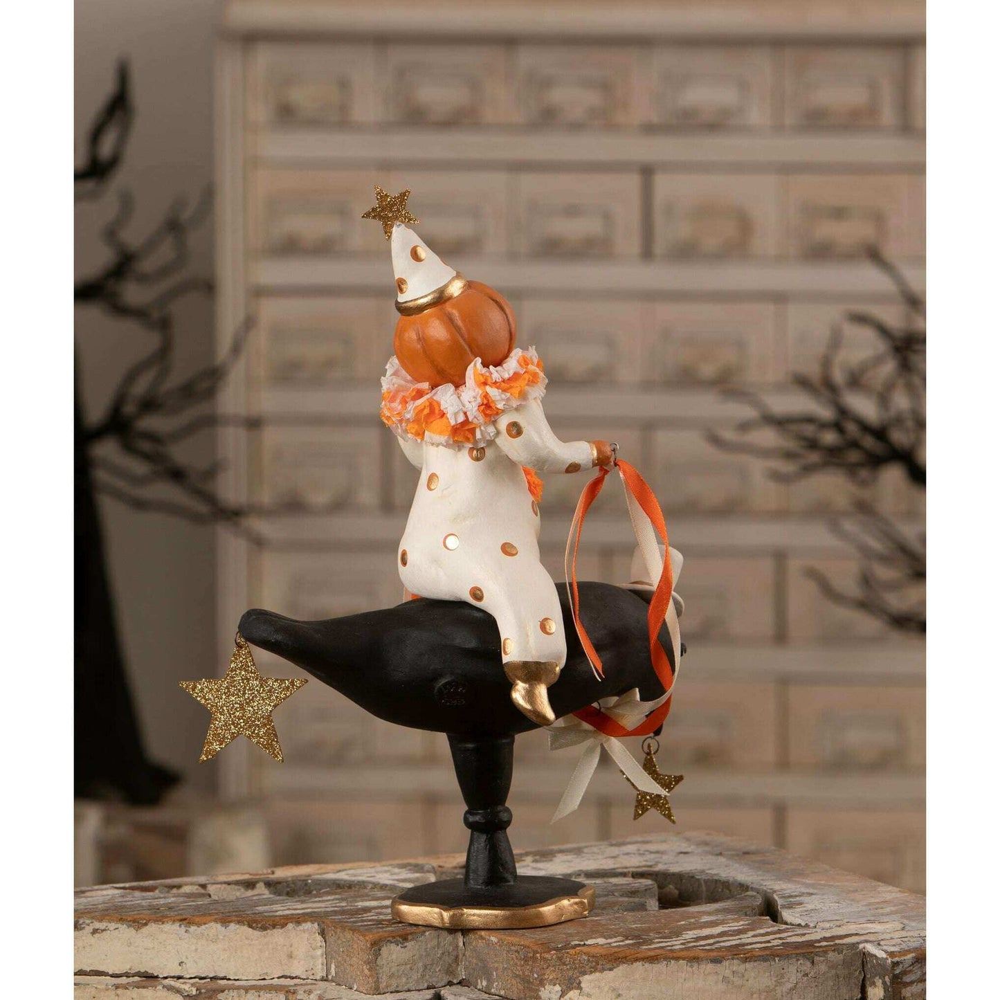 Pumpkinhead on Crow | Halloween Decor | Bethany Lowe