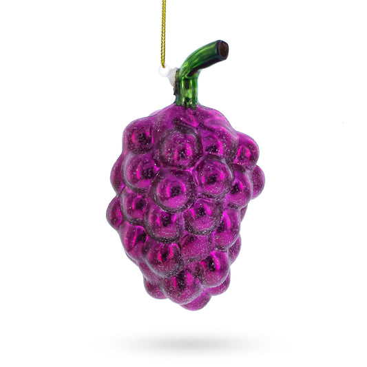 Purple Grapes Glass Christmas Ornament