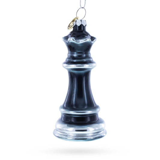 Queen Chess Glass Christmas Ornament