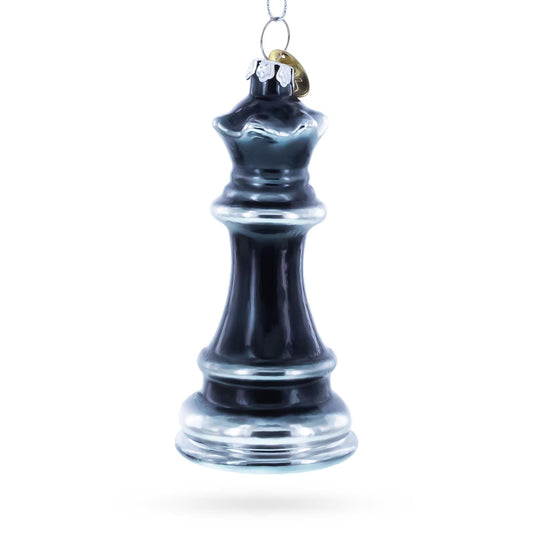 Queen Chess Glass Christmas Ornament