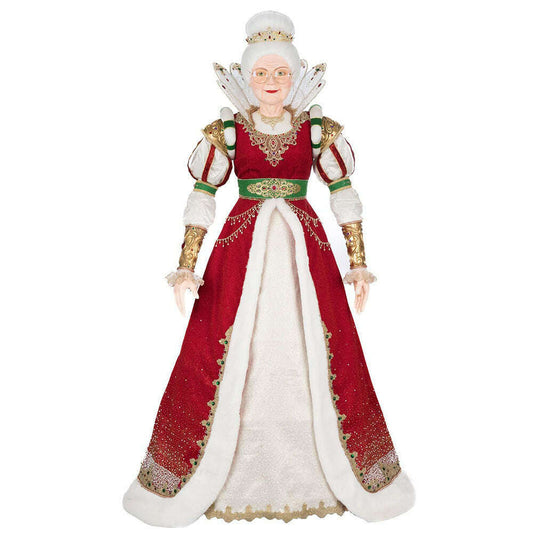 a doll in a red and white dress
