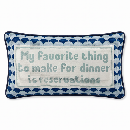 Reservations Needlepoint Pillow