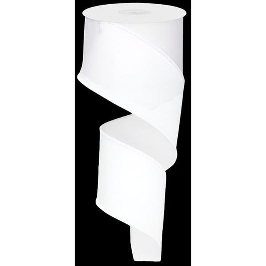 2.5" Royal Burlap Ribbon: White (10 Yards)