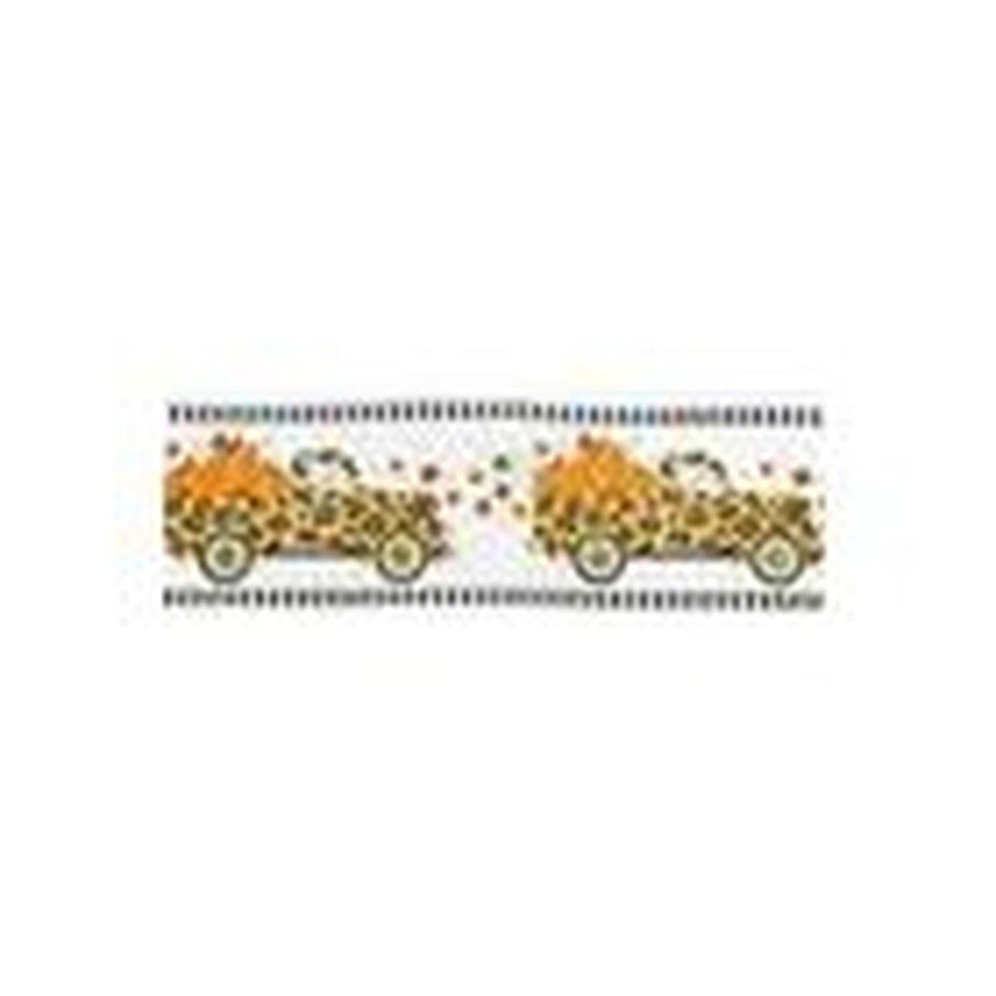 2.5" Leopard Truck Stripe Edge Ribbon: White (10 Yards)