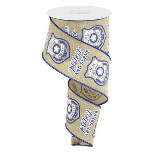 2.5" Police Badge Ribbon: Light Beige  (10 Yards)