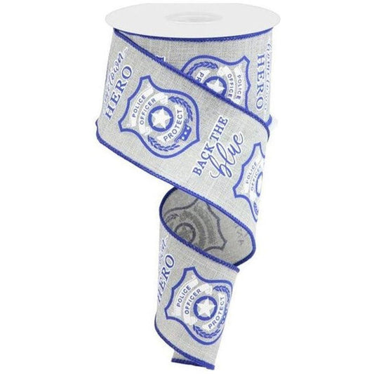 2.5" Police Badge Ribbon: Grey  (10 Yards)
