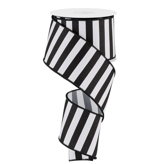 2.5" Medium Horizontal Stripe Ribbon: Black (10 Yard)