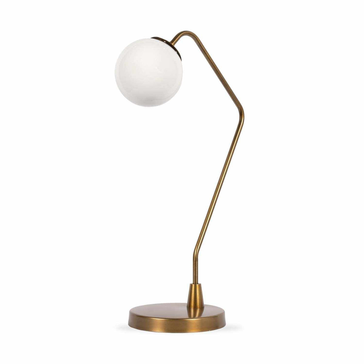 a lamp with a round light